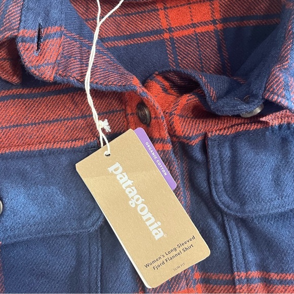 NWT Patagonia Fjord plaid flannel button up long-sleeved with pockets. - Picture 7 of 7